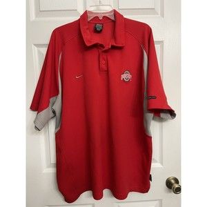 Nike Team Dri Fit Ohio State Buckeyes Polo Shirt Men Size XXL Vintage